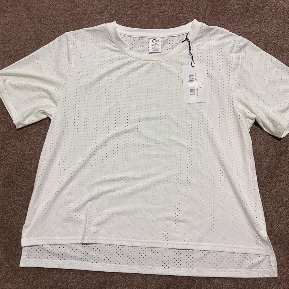 Zyia White Vertical Chill T XXL Workout